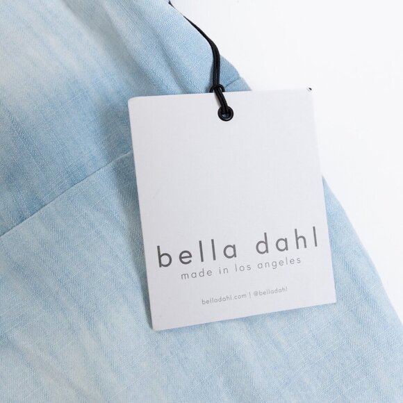 ✨ Bella Dahl Blue Chambray Dress 100 % Lyocell Smocked Back A-Line Summer - Picture 5 of 14